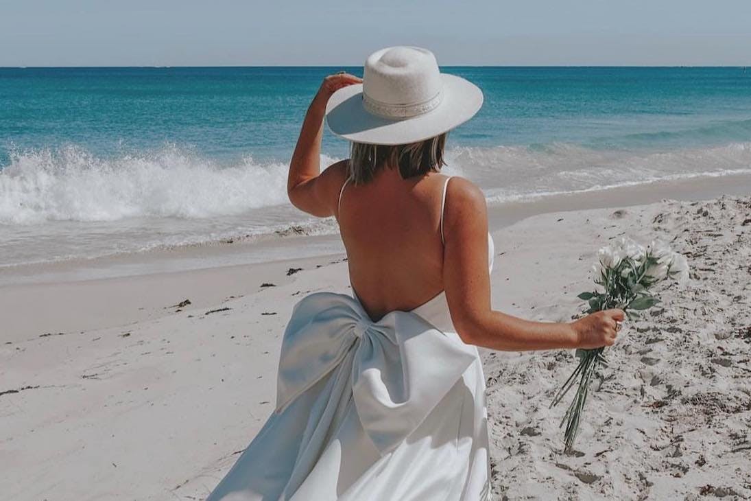 Someone wearing a wedding dress in Perth